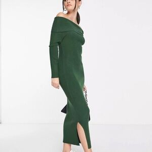 ASOS off the shoulder ribbed dress